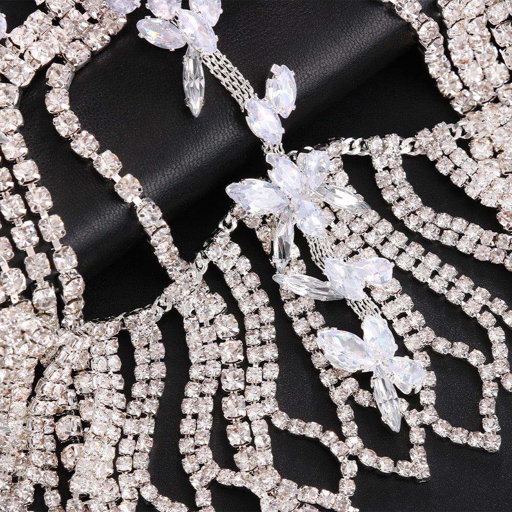 Crystal Tassel Head Chain Jewelry Halloween Women Rhinestone Flapper Cap Headpieces Bridal Hair Accessories