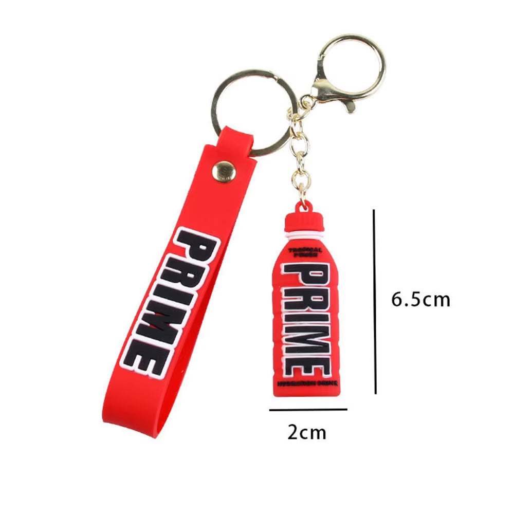 Cartoon Prime Keychain for Women Soft Rubber Beverage Car Key Chains Bag Charms Couple Keyring Children Gift