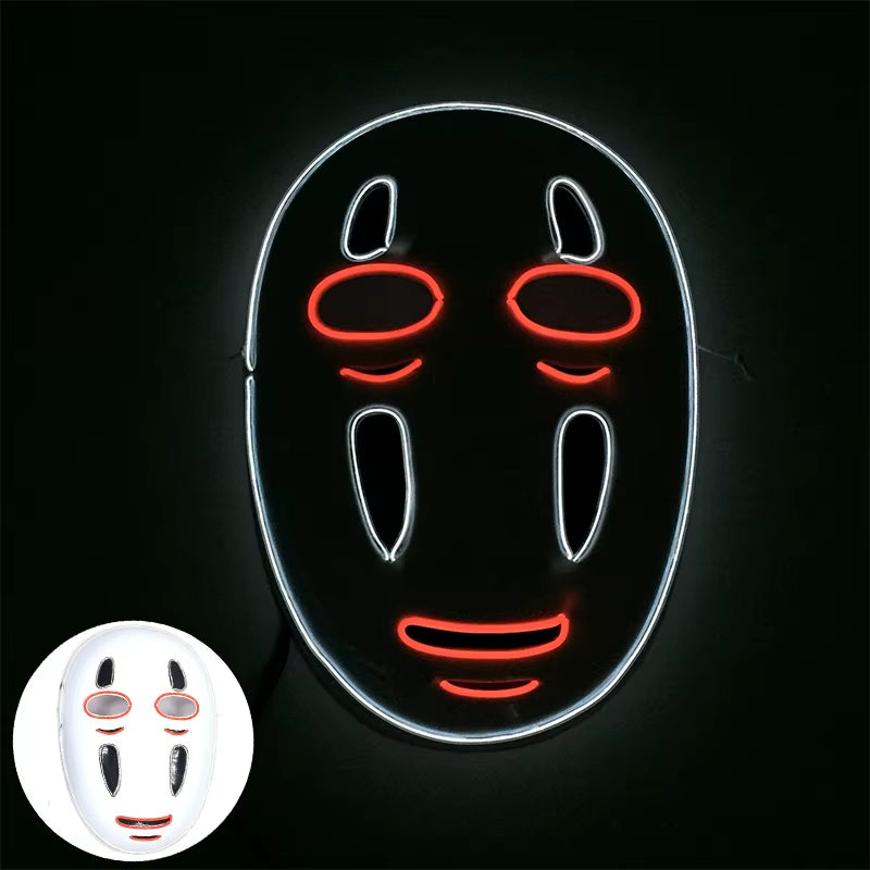 LED Demon Slayer Mask Halloween Japanese Carnival Masque Birthday Party Anime Demon Slayer Luminous Demon Slayer Sabito Mask