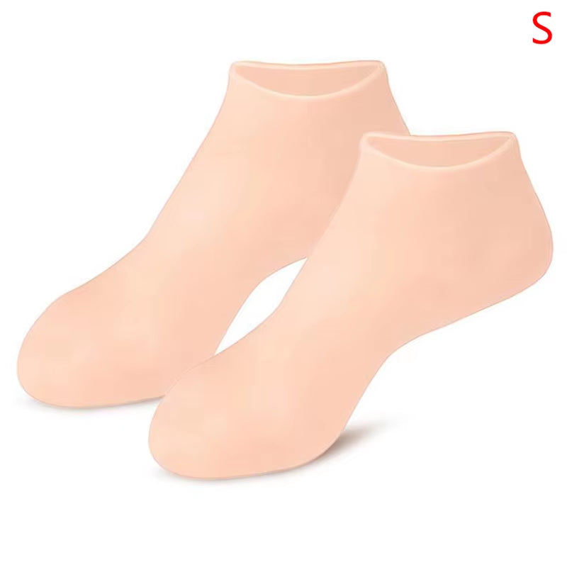 "Revitalize and Pamper Your Feet with Our Silicone Moisturizing Gel Heel Socks - Say Goodbye to Cracked Foot Skin and Cracking with This Spa-Like Feet Care Solution!"