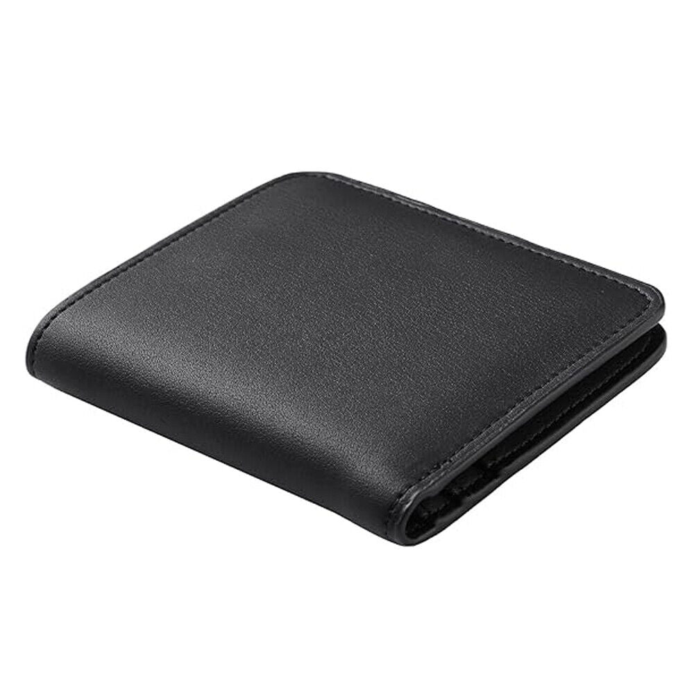 Womens Bifold Wallet Pocket Leather Slim Wallet Mini Purse Rfid Blocking Black N