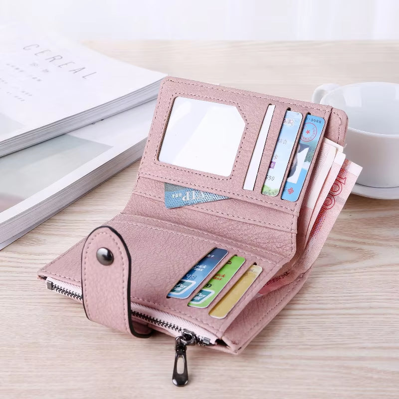 Women Wallet Simple Retro Rivets Short Wallet Coin Purse Card Holders Handbag for Girls Purse Small Wallet Ladies Bolsa Feminina