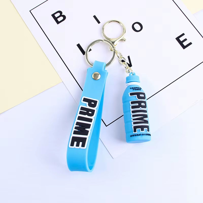 Cartoon Prime Keychain for Women Soft Rubber Beverage Car Key Chains Bag Charms Couple Keyring Children Gift