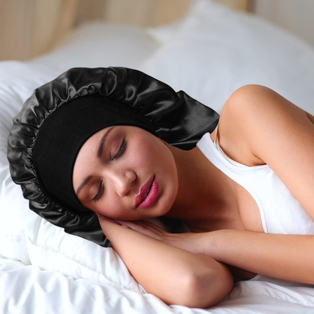 3X Gorro Largo De Satén Para Dormir Gorros De Seda Extragrandes Para Mujer